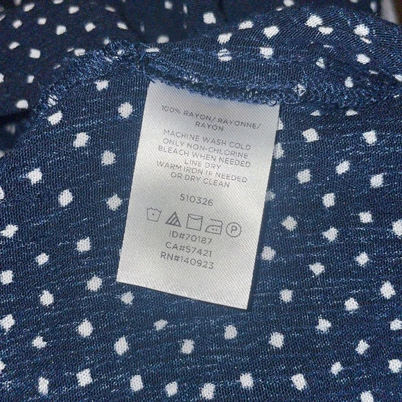 LOFT Women’s Size Small Polka Dot Flutter Sleeve Blouse Neck Tie - Picture 5 of 6